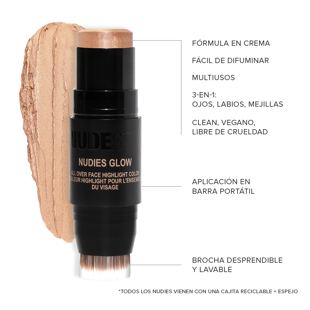 NUDIES ALL OVER FACE COLOR GLOW (ILUMINADOR FACIAL)